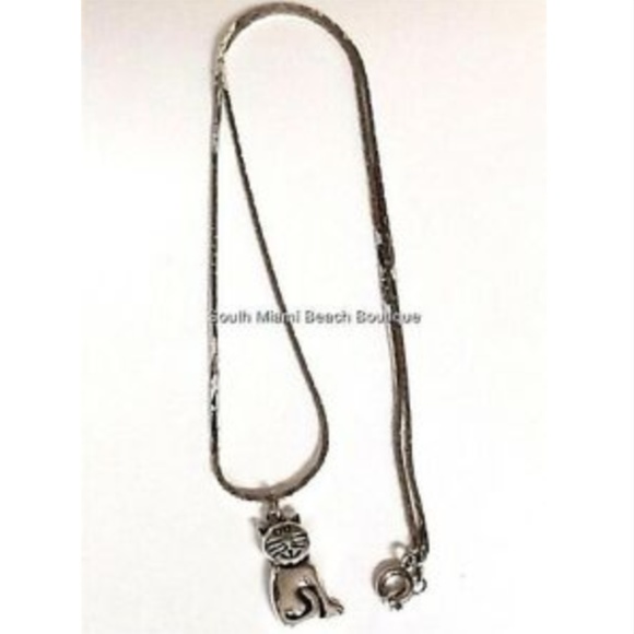 Silver Kitten Cat Lady Charm Pendant Necklace 18" Rescue Gift - Picture 5 of 8